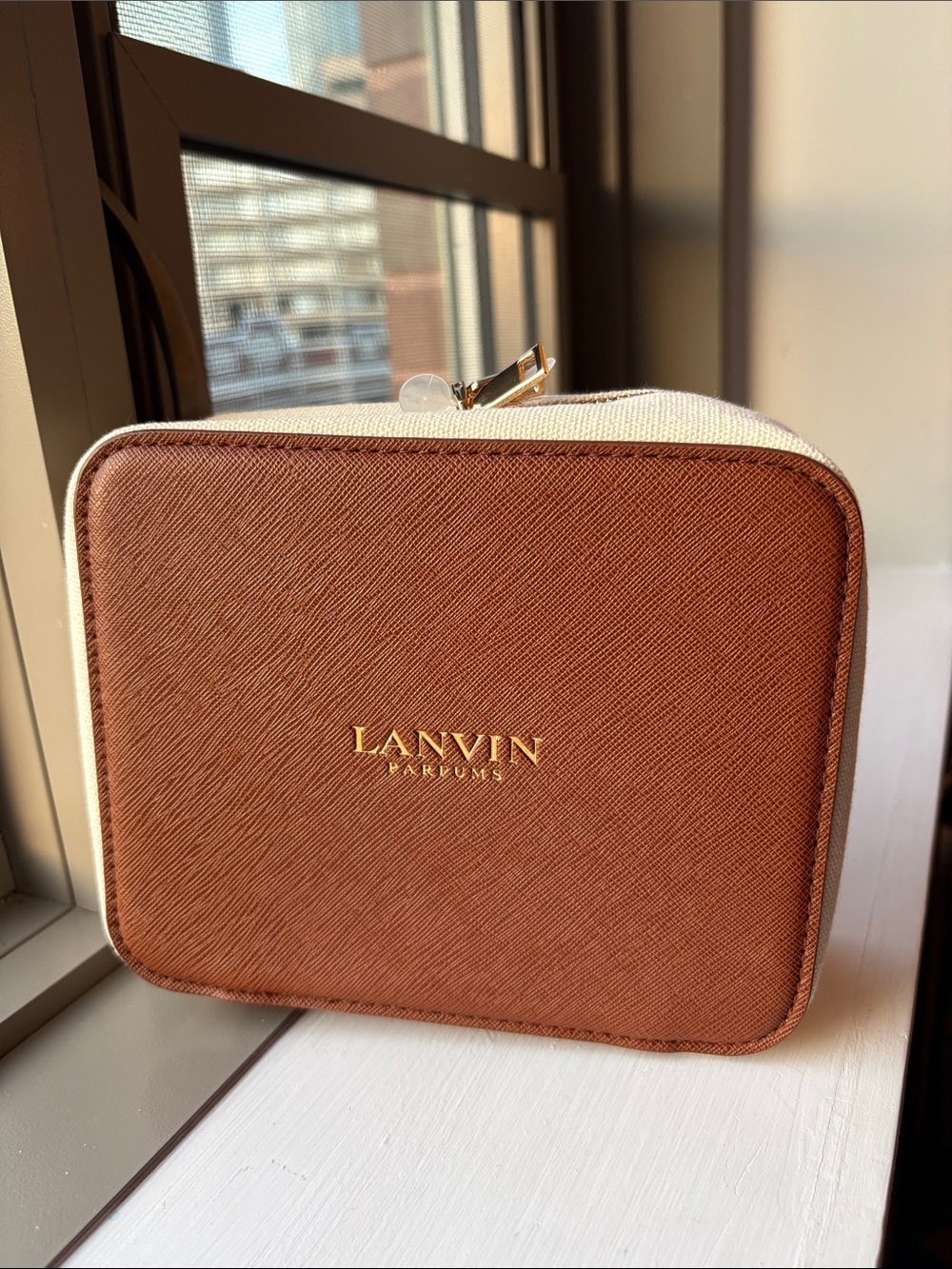 Lanvin Brown and Cream Perfume Travel Case